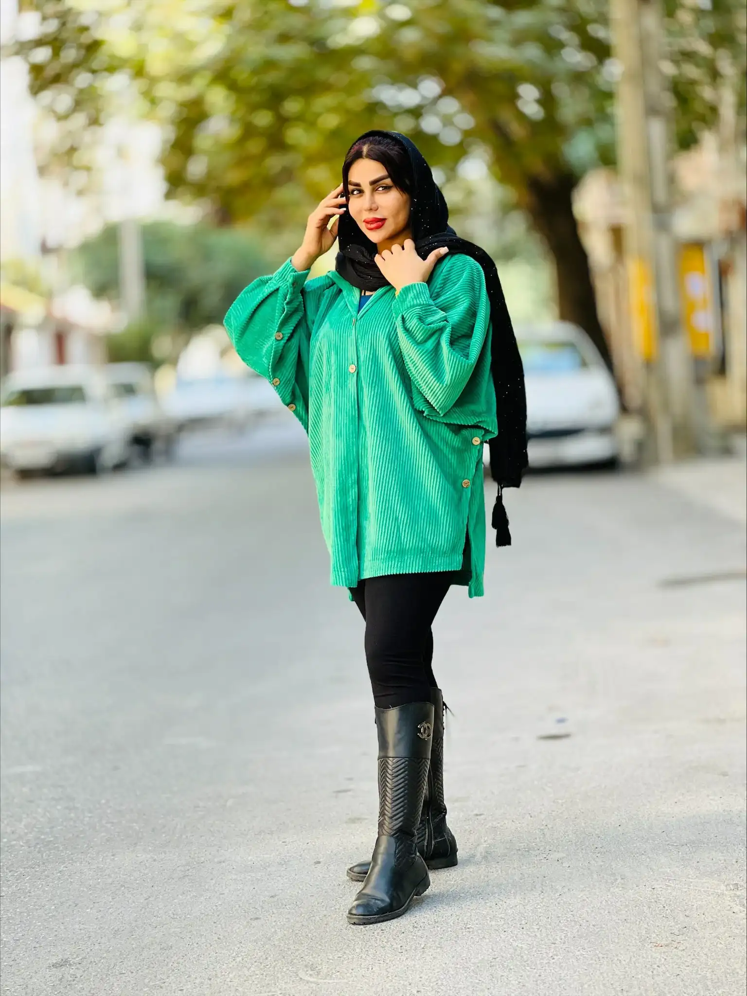 شنل مخمل کبریتی 1052