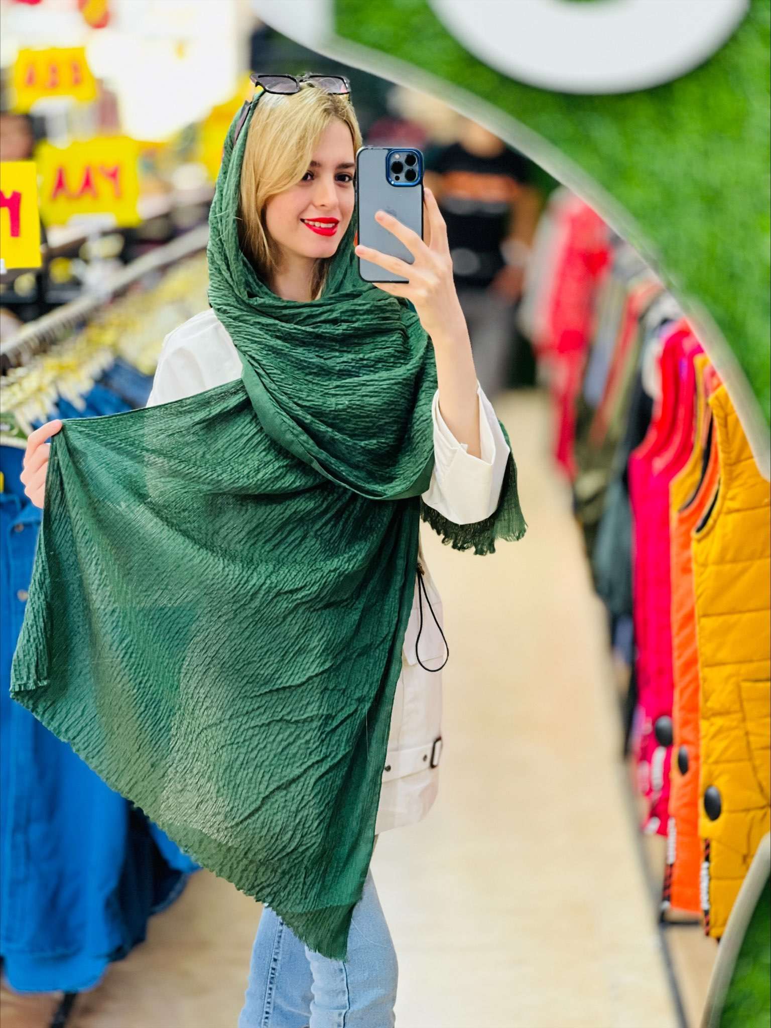 شال بیسکویتی سبز 929